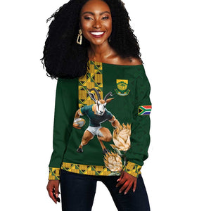 South Africa Rugby History World Champions Off Shoulder Sweater Springboks Make History