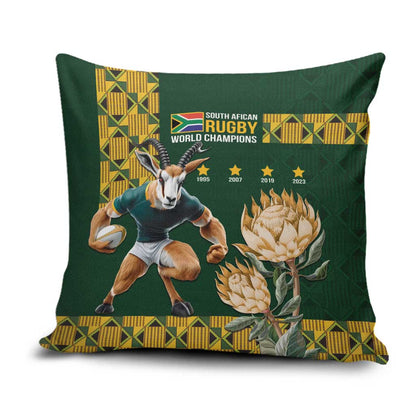 South Africa Rugby History World Champions Pillow Cover Springboks Make History