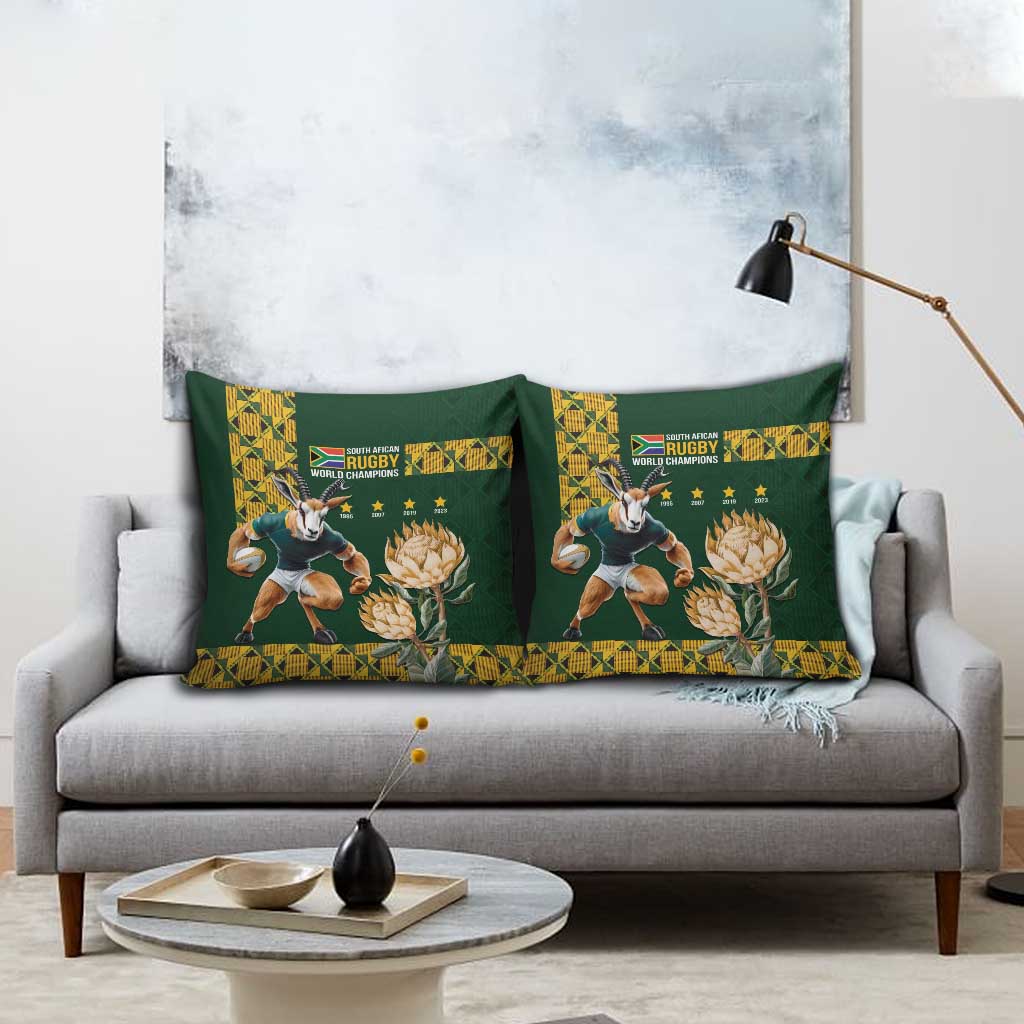 South Africa Rugby History World Champions Pillow Cover Springboks Make History