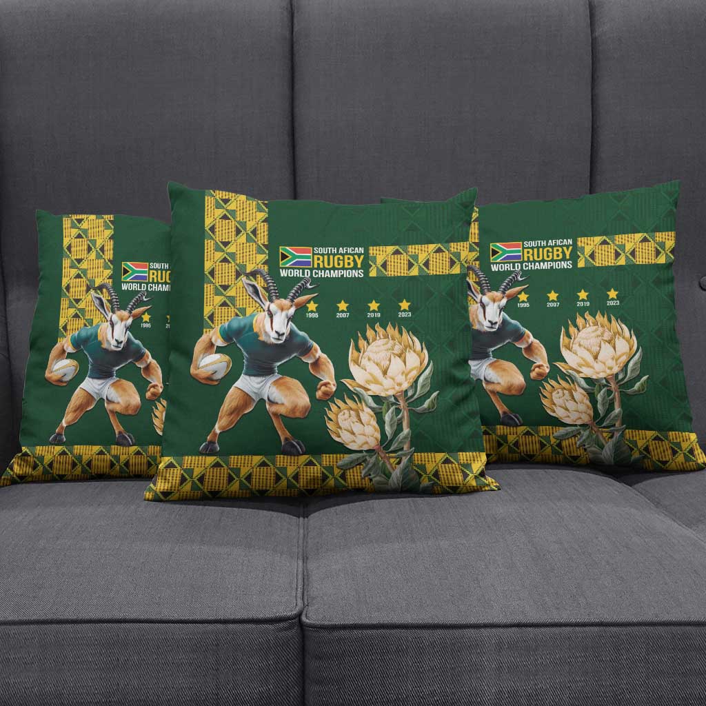 South Africa Rugby History World Champions Pillow Cover Springboks Make History