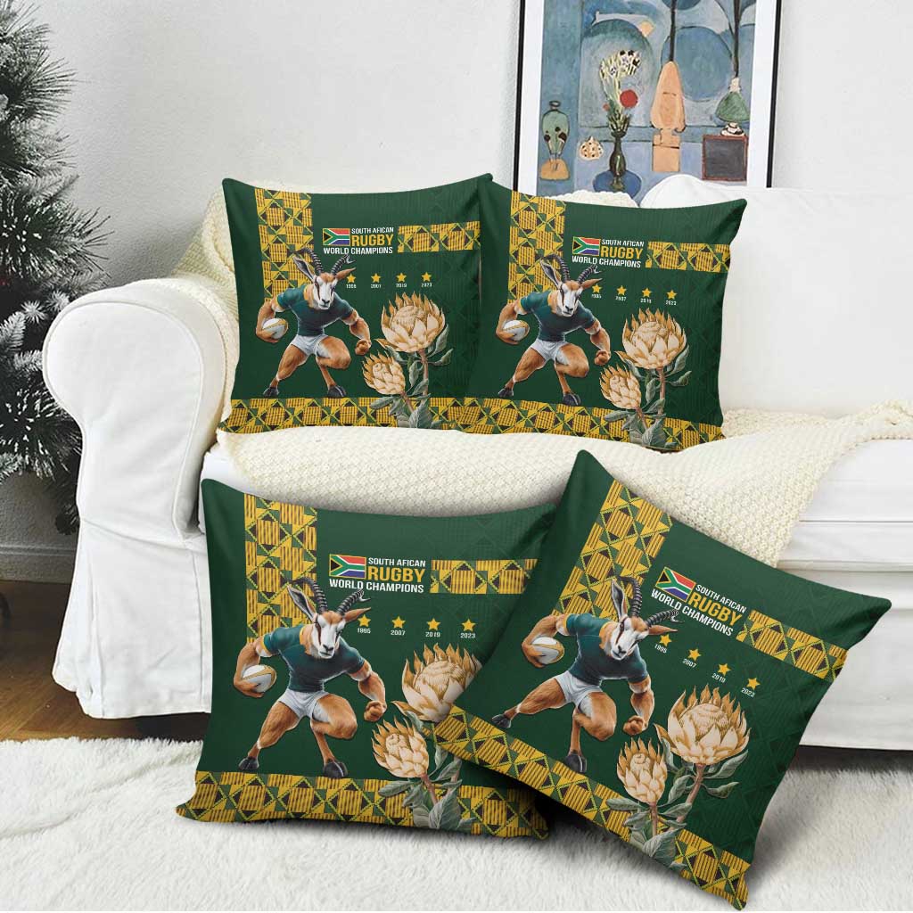 South Africa Rugby History World Champions Pillow Cover Springboks Make History