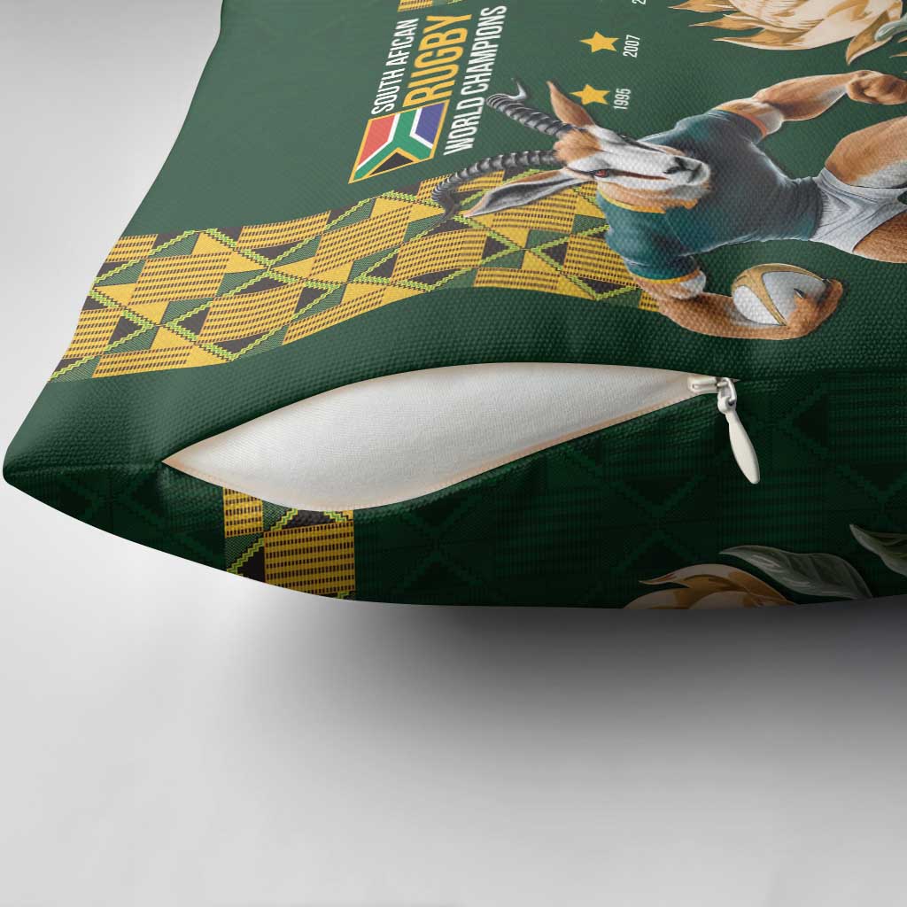 South Africa Rugby History World Champions Pillow Cover Springboks Make History