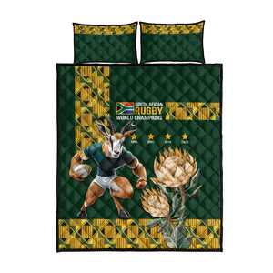 South Africa Rugby History World Champions Quilt Bed Set Springboks Make History