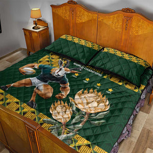 South Africa Rugby History World Champions Quilt Bed Set Springboks Make History