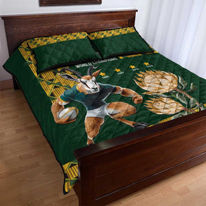 South Africa Rugby History World Champions Quilt Bed Set Springboks Make History