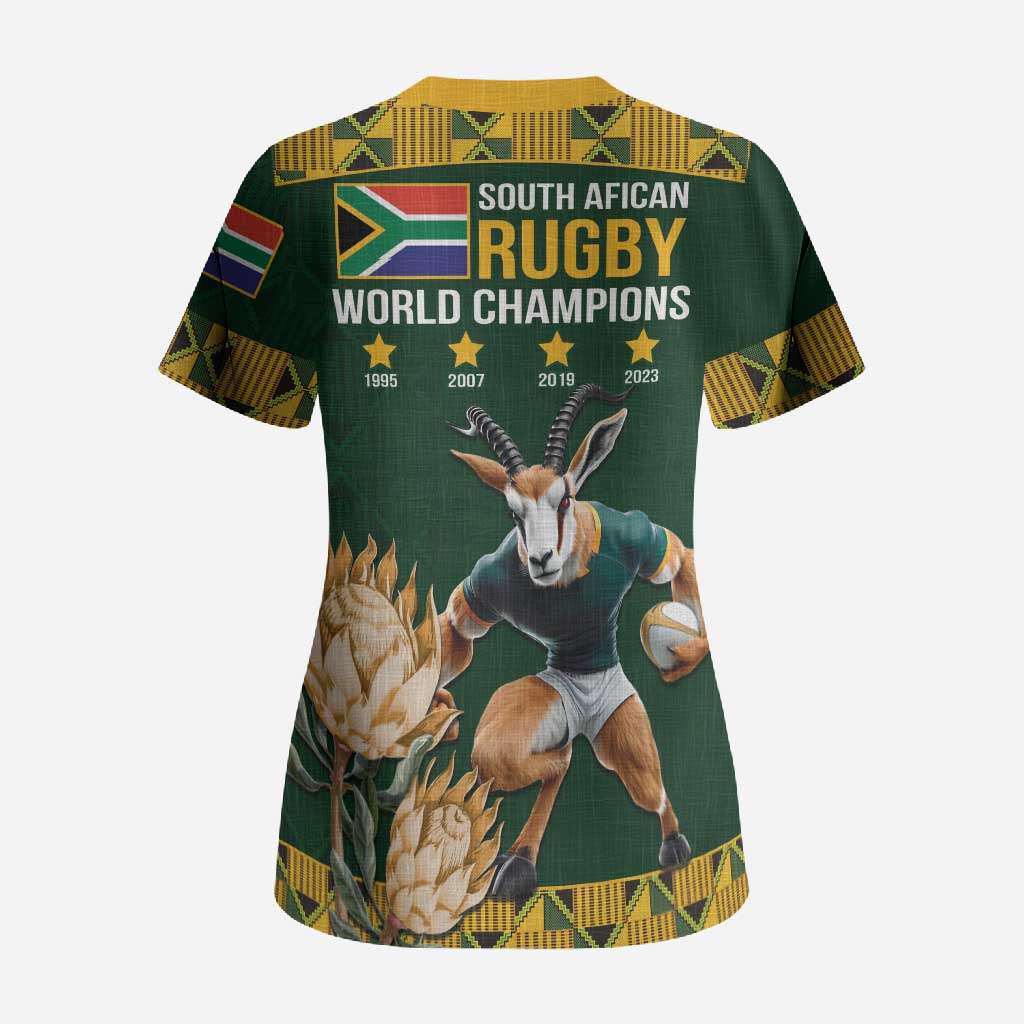 South Africa Rugby History World Champions Scrub Top Springboks Make History