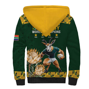 South Africa Rugby History World Champions Sherpa Hoodie Springboks Make History