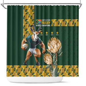 South Africa Rugby History World Champions Shower Curtain Springboks Make History