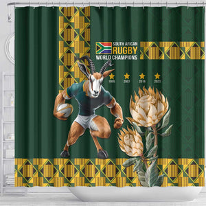 South Africa Rugby History World Champions Shower Curtain Springboks Make History