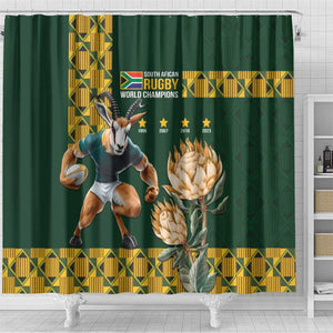 South Africa Rugby History World Champions Shower Curtain Springboks Make History