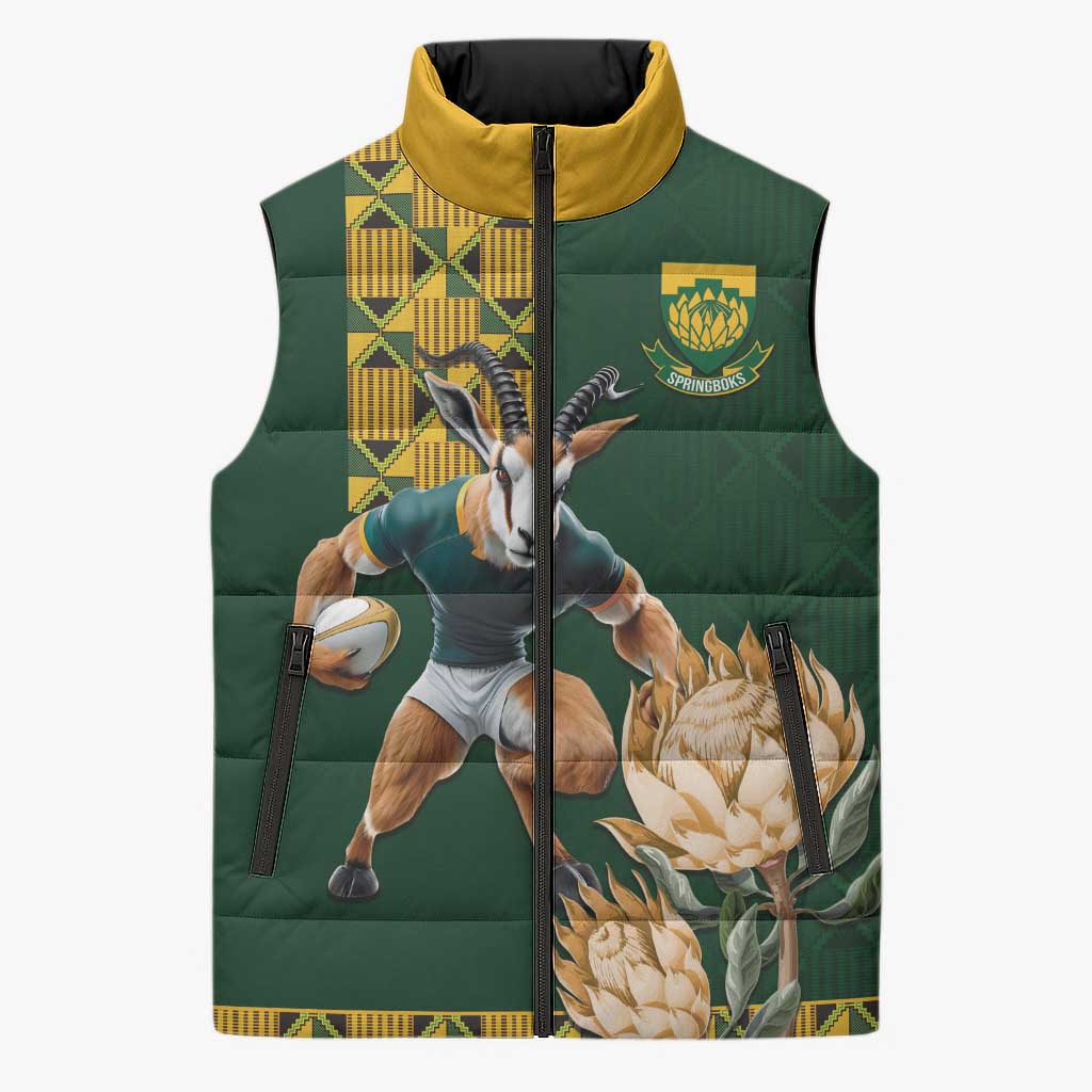 South Africa Rugby History World Champions Sleeveless Puffer Jacket Springboks Make History
