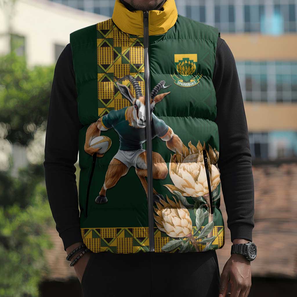 South Africa Rugby History World Champions Sleeveless Puffer Jacket Springboks Make History