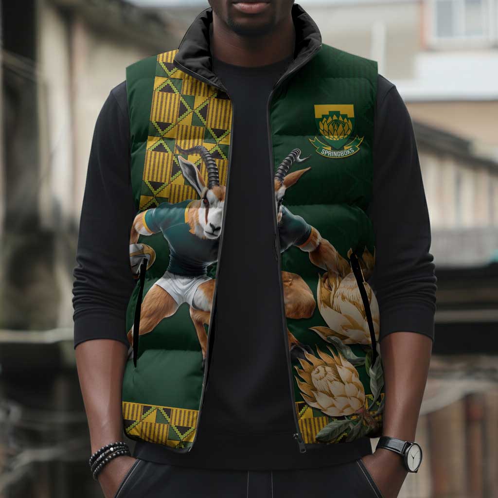 South Africa Rugby History World Champions Sleeveless Puffer Jacket Springboks Make History