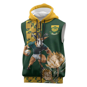 South Africa Rugby History World Champions Sleeveless Zip Hoodie Springboks Make History - African Pride