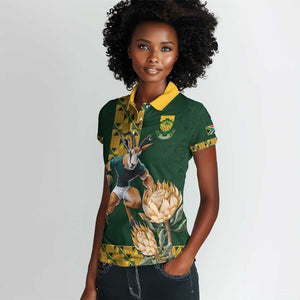 South Africa Rugby History World Champions Women Polo Shirt Springboks Make History