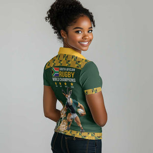 South Africa Rugby History World Champions Women Polo Shirt Springboks Make History