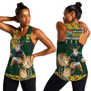 South Africa Rugby History World Champions Women Racerback Tank Springboks Make History