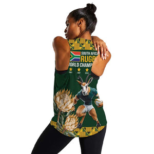 South Africa Rugby History World Champions Women Racerback Tank Springboks Make History