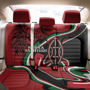 Happy Jamhuri Day Kenya Back Car Seat Cover Kenyan Lion and Maasai Shield