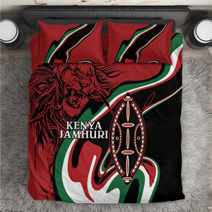 Happy Jamhuri Day Kenya Bedding Set Kenyan Lion and Maasai Shield