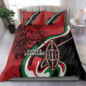 Happy Jamhuri Day Kenya Bedding Set Kenyan Lion and Maasai Shield