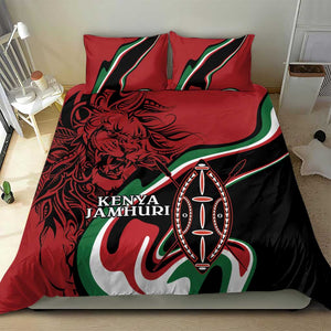 Happy Jamhuri Day Kenya Bedding Set Kenyan Lion and Maasai Shield