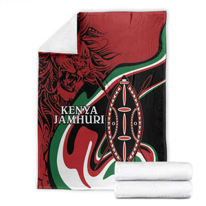 Happy Jamhuri Day Kenya Blanket Kenyan Lion and Maasai Shield