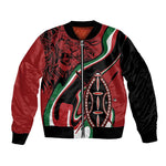 Happy Jamhuri Day Kenya Bomber Jacket Kenyan Lion and Maasai Shield
