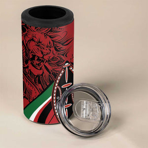 Happy Jamhuri Day Kenya 4 in 1 Can Cooler Tumbler Kenyan Lion and Maasai Shield