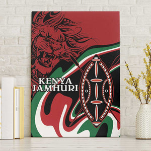 Happy Jamhuri Day Kenya Canvas Wall Art Kenyan Lion and Maasai Shield