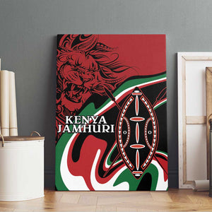 Happy Jamhuri Day Kenya Canvas Wall Art Kenyan Lion and Maasai Shield