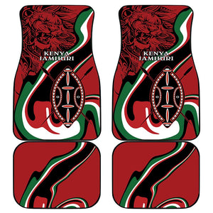 Happy Jamhuri Day Kenya Car Mats Kenyan Lion and Maasai Shield