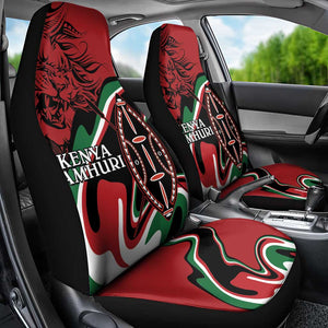 Happy Jamhuri Day Kenya Car Seat Cover Kenyan Lion and Maasai Shield