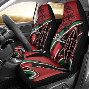 Happy Jamhuri Day Kenya Car Seat Cover Kenyan Lion and Maasai Shield