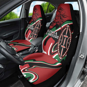 Happy Jamhuri Day Kenya Car Seat Cover Kenyan Lion and Maasai Shield