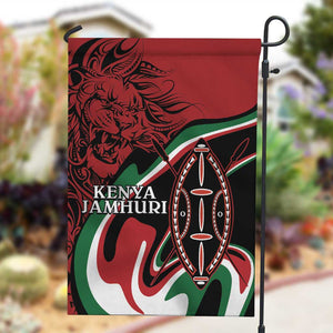 Happy Jamhuri Day Kenya Garden Flag Kenyan Lion and Maasai Shield