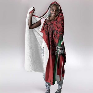 Happy Jamhuri Day Kenya Hooded Blanket Kenyan Lion and Maasai Shield