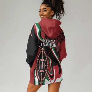 Happy Jamhuri Day Kenya Hoodie Dress Kenyan Lion and Maasai Shield