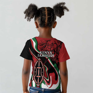 Happy Jamhuri Day Kenya Kid T shirt Kenyan Lion and Maasai Shield