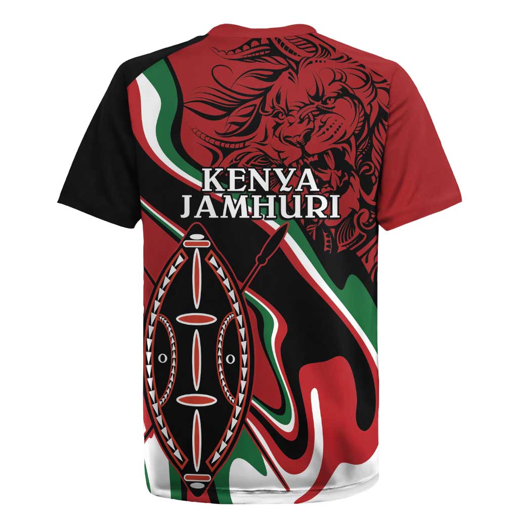 Happy Jamhuri Day Kenya Rugby Jersey Kenyan Lion and Maasai Shield