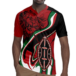 Happy Jamhuri Day Kenya Rugby Jersey Kenyan Lion and Maasai Shield