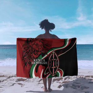 Happy Jamhuri Day Kenya Sarong Kenyan Lion and Maasai Shield