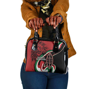 Happy Jamhuri Day Kenya Shoulder Handbag Kenyan Lion and Maasai Shield