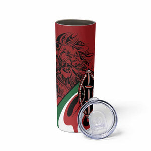 Happy Jamhuri Day Kenya Skinny Tumbler Kenyan Lion and Maasai Shield