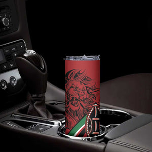 Happy Jamhuri Day Kenya Skinny Tumbler Kenyan Lion and Maasai Shield