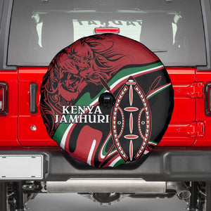 Happy Jamhuri Day Kenya Spare Tire Cover Kenyan Lion and Maasai Shield