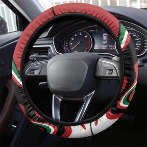 Happy Jamhuri Day Kenya Steering Wheel Cover Kenyan Lion and Maasai Shield