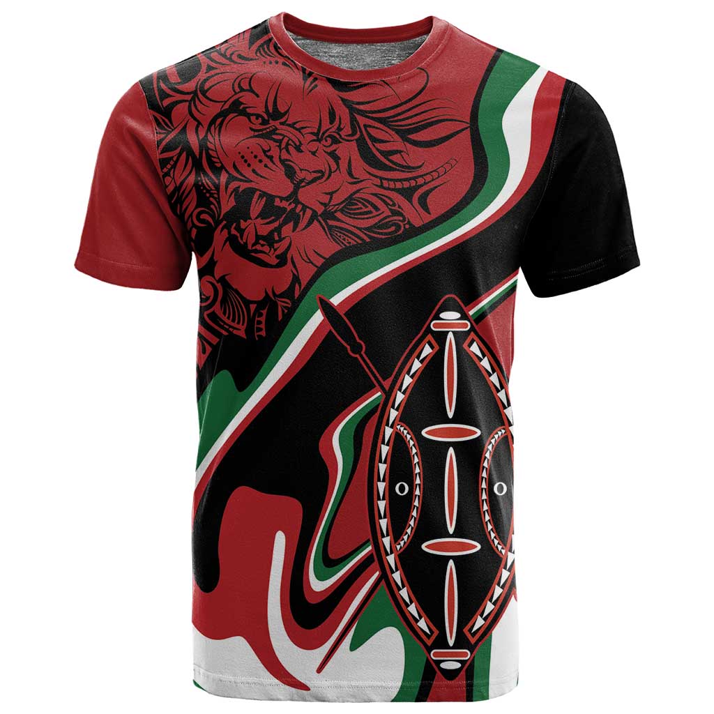 Happy Jamhuri Day Kenya T shirt Kenyan Lion and Maasai Shield