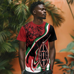 Happy Jamhuri Day Kenya T shirt Kenyan Lion and Maasai Shield