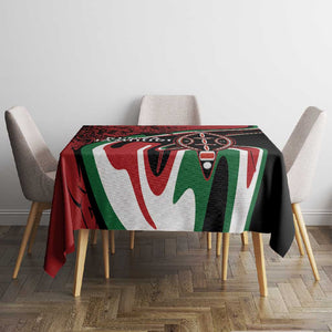 Happy Jamhuri Day Kenya Tablecloth Kenyan Lion and Maasai Shield